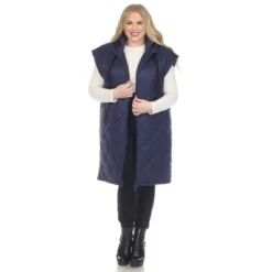 Plus Size Diamond Quilted Hooded Puffer Vest-White Mark -Lady Clothing Store GUEST e670c017 a5f4 4b1b b3a4 28cc181ed2ac