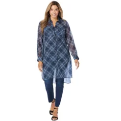 Jessica London Women’s Plus Size Sheer Georgette Mega Tunic -Lady Clothing Store GUEST e855313f a37f 4f23 ab2f ceb1303b7832