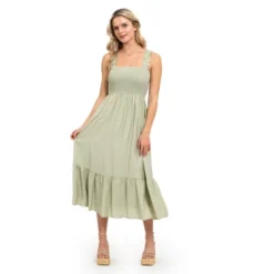 August Sky Women's Smocked Midi Dress 31 August Sky Women's Smocked Midi Dress -Lady Clothing Store GUEST e9700acd cb1b 4d1b b088 923471111304