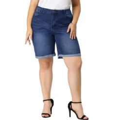 Agnes Orinda Women's Plus Size Jeans Casual Slash Pockets Washed Denim Shorts 10 Agnes Orinda Women's Plus Size Jeans Casual Slash Pockets Washed Denim Shorts -Lady Clothing Store GUEST ea839eaa 19c5 4008 8fb2 0112f6b06bf4