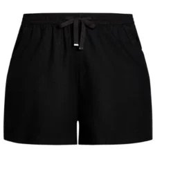 Women's Plus Size Linen Blend Short - Black | EVANS -Lady Clothing Store GUEST eaf15fd1 90e1 4c10 a051 a48efbf08045