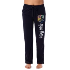 Harry Potter Women's Hogwarts House Crest Sleep Lounge Pajama Pants Black 7 Harry Potter Women's Hogwarts House Crest Sleep Lounge Pajama Pants Black -Lady Clothing Store GUEST ec31839d 3db2 41cc 9d6a 3359a4d3efbc