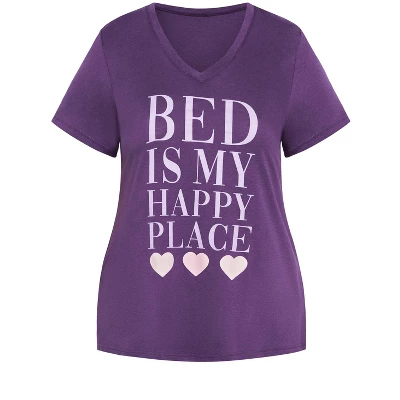 Women's Plus Size Happy Place Top - Purple | AVENUE 4 Women's Plus Size Happy Place Top - Purple | AVENUE - Image 2