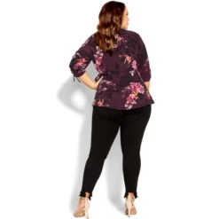 Women's Plus Size Marbella Night Top - Burgundy | CITY CHIC