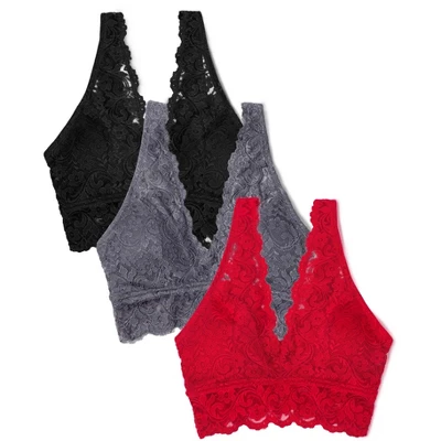 Women's Signature Lace Deep V Bralette 3-pack 11 Women's Signature Lace Deep V Bralette 3-pack - Image 9