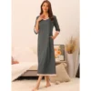 Cheibear Women's 3/4 Sleeve V Neck Full Length Sleep Nightdress With Pockets -Lady Clothing Store GUEST f1977f33 e75d 4dfc bd4d fb9c1b7ce916