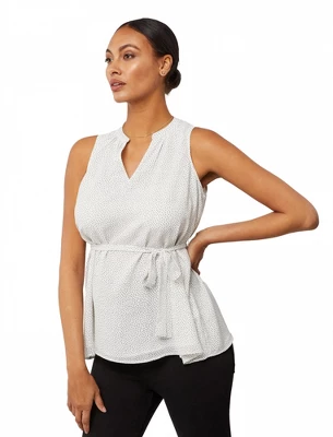 Pleated Sleeveless Maternity Blouse | A Pea In The Pod 9 Pleated Sleeveless Maternity Blouse | A Pea In The Pod - Image 7