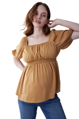 Ingrid & Isabel Maternity Short Sleeve Smocked Top 6 Ingrid & Isabel Maternity Short Sleeve Smocked Top - Image 4