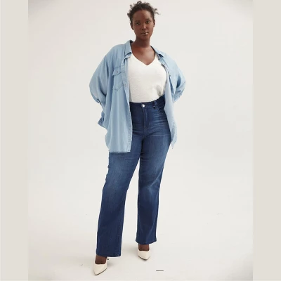 Molly & Isadora Women's Versitle Chambray Button-Up Shirt 9 Molly & Isadora Women's Versitle Chambray Button-Up Shirt - Image 7