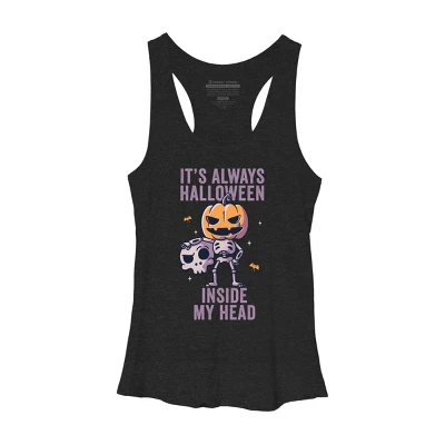 Women's Design By Humans It's Always Halloween Inside My Head Funny Cute Spooky By EduEly Racerback Tank Top 10 Women's Design By Humans It's Always Halloween Inside My Head Funny Cute Spooky By EduEly Racerback Tank Top - Image 8