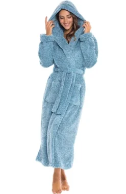 Women's Fuzzy Plush Fleece Bathrobe With Hood, Soft Warm Hooded Lounge Robe 40 Women's Fuzzy Plush Fleece Bathrobe With Hood, Soft Warm Hooded Lounge Robe -Lady Clothing Store GUEST fe453177 5a1e 45c4 8c9e 43ebe6269576