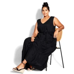 Women's Plus Size Seashore Maxi Dress - Black | LORALETTE -Lady Clothing Store GUEST fe921321 941c 43a8 a331 19e7929fe856