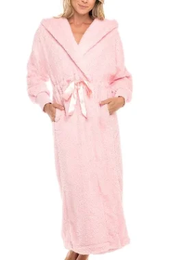 Women's Soft Plush Fleece Robe With Hood, Long Warm Hooded Bathrobe -Lady Clothing Store GUEST fea7e4d1 12af 4b53 89d5 1146a41d3d21